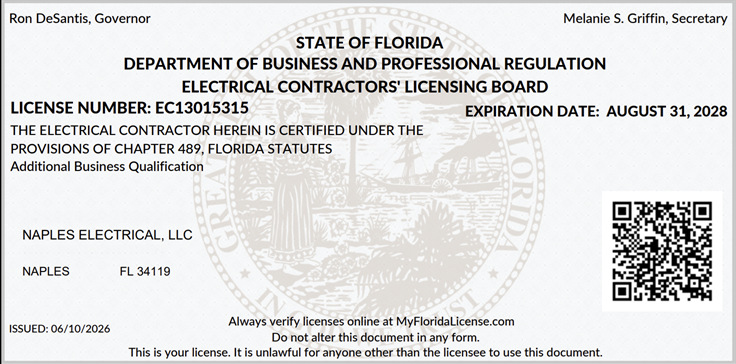 State-of-Florida-Electrical-License